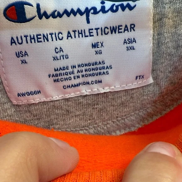 Champion Men's Bold Orange Crewneck Sweater - Picture 2 of 5